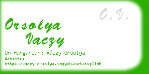 orsolya vaczy business card