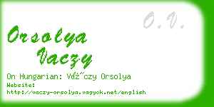 orsolya vaczy business card